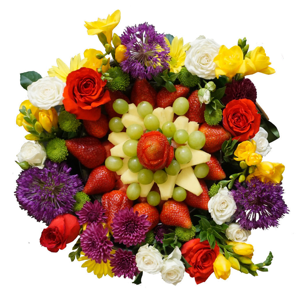 Gratitude Flower Fruit Arrangement By Fruitate