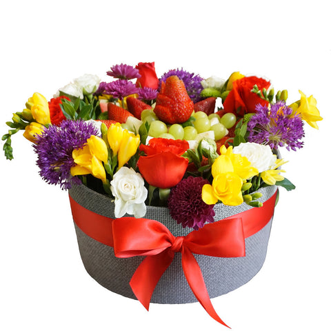 Gratitude Flower Fruit Arrangement By Fruitate