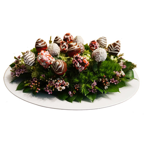 Happy Choco Day Flower Fruit Arrangement By Fruitate