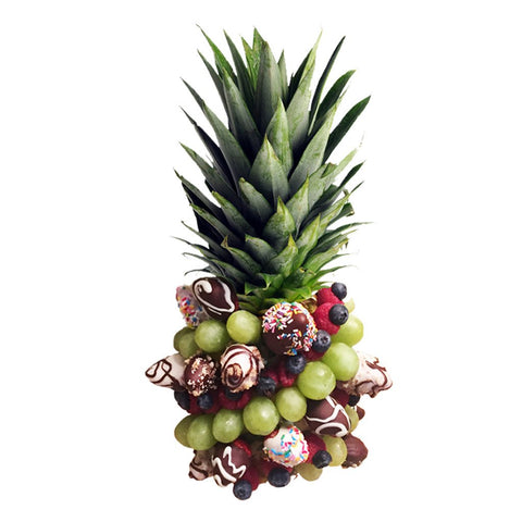 Pineapple Choco Twist Flower Fruit Arrangement By Fruitate