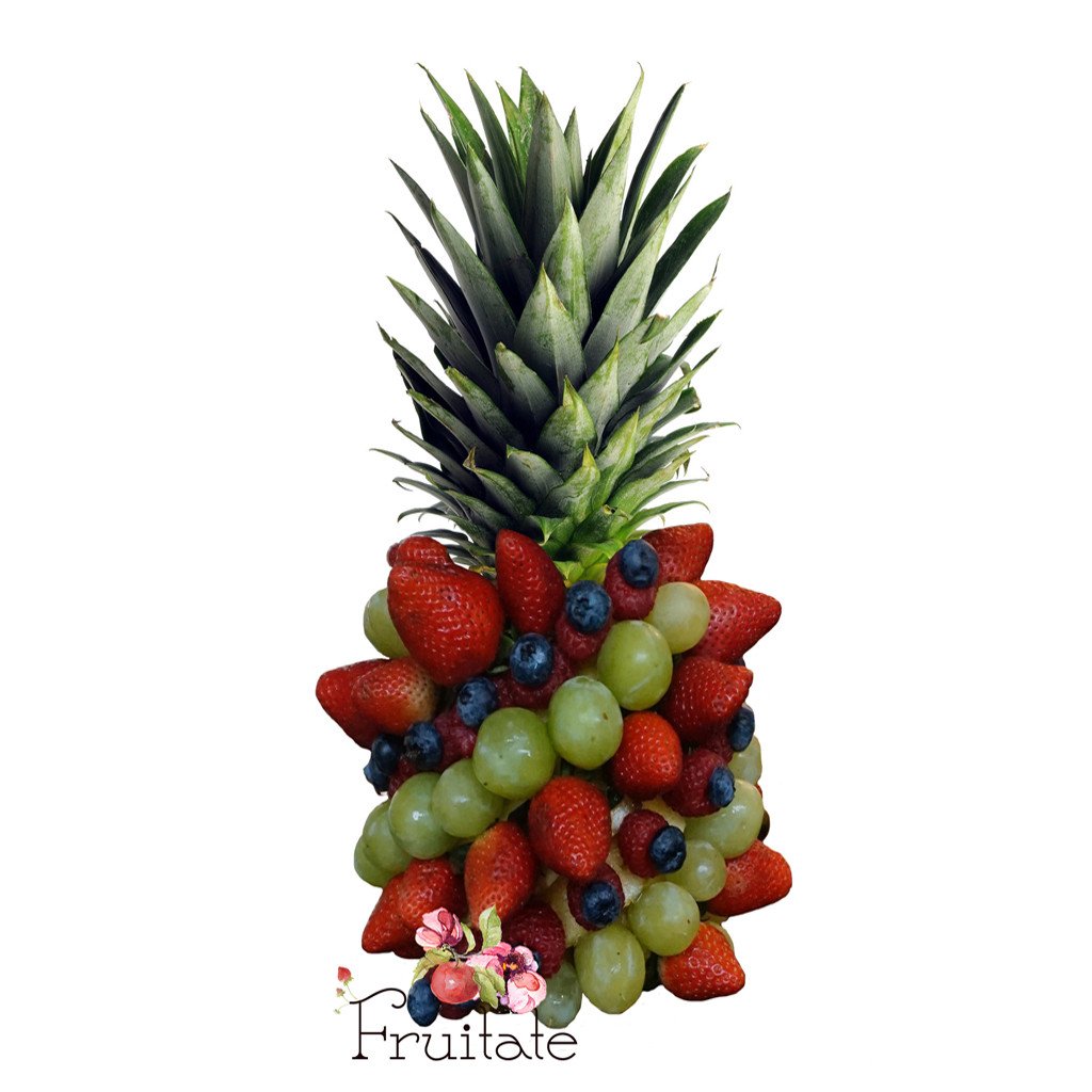 Pineapple Twist Flower Fruit Arrangement By Fruitate